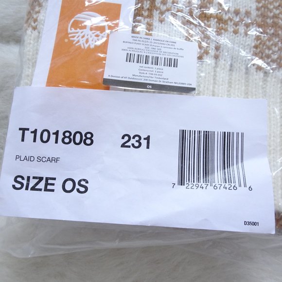 NIB Timberland Knit Long Plaid Soft Scarf OS - Picture 3 of 6
